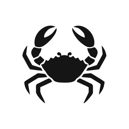 Black silhouette vector illustration of a crabのイラスト素材