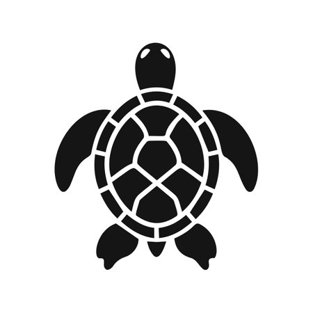 Black silhouette vector illustration of a turtleのイラスト素材
