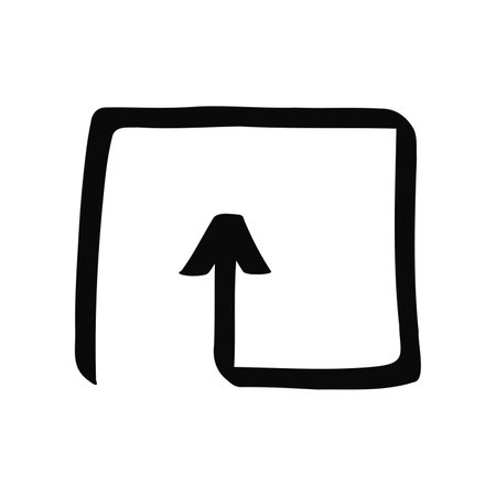 Hand drawn vector doodle square arrow isolated on a whiteのイラスト素材