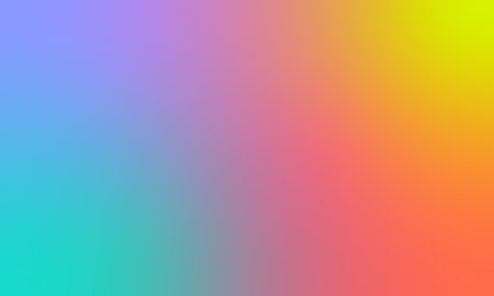 A smooth gradient background featuring a blend of blue, purple, pink, orange, and yellow hues, ideal...