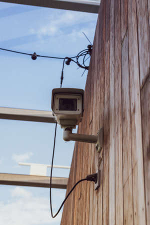 Security camera on the building wallの写真素材