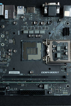 Oslo.Oslo/Norway-10.01.2020: Close-up photography of CPU microchip and motherboard.のeditorial素材