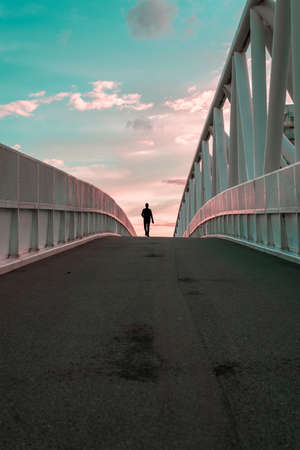 Walking towards bright future. Success concept.の写真素材