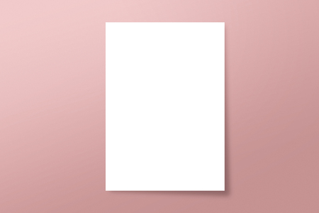 Blank A4 paper template on pink of background.の写真素材