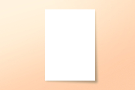 Blank A4 paper template on orange of background.の写真素材