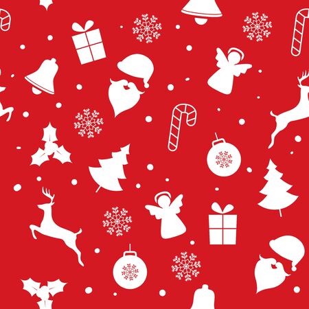 Cute Christmas cartoon seamless patternのイラスト素材