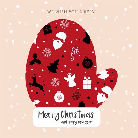 Santa Glove vector illustrationのイラスト素材