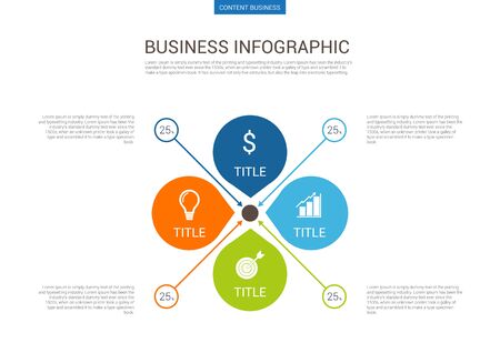 Infograhpic business presentation slide template with circle process chartのイラスト素材