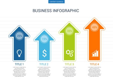Infograhpic business presentation slide template with arrow diagramのイラスト素材