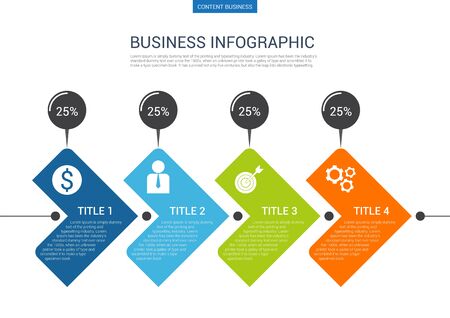 Infograhpic business presentation slide template with arrow diagramのイラスト素材
