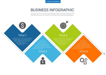 Infograhpic business presentation slide template with arrow diagramのイラスト素材