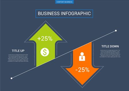 Infograhpic business presentation slide template with arrow diagramのイラスト素材