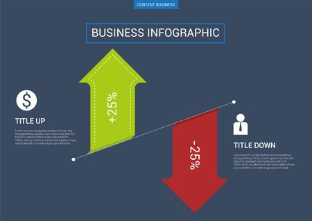 Infograhpic business presentation slide template with arrow diagramのイラスト素材