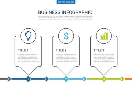 Infograhpic business presentation slide template with step process chartのイラスト素材