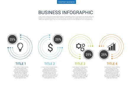 Infograhpic business presentation slide template with circle process chartのイラスト素材