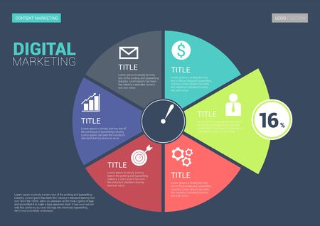 Digital marketing infographic side template. A5 scale size.のイラスト素材