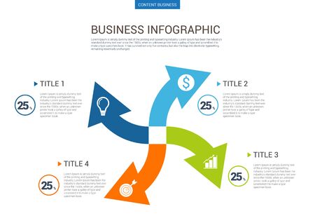 Infographic business presentation slide template with arrow diagramのイラスト素材