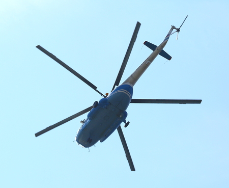 Walking helicopter in the sky, St. Petersburg, Russia, JUNE 2018