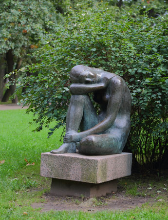 Modern Park sculpture Aleksandrovsky Park Saint-Petersburg Russia September 2018のeditorial素材