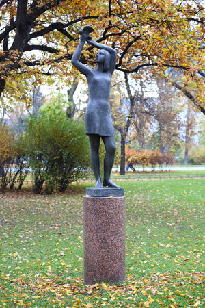 Modern Park sculpture Aleksandrovsky Park Saint-Petersburg Russia September 2018のeditorial素材