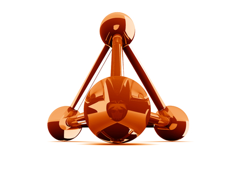 isolated glass model of molecular latticeの写真素材