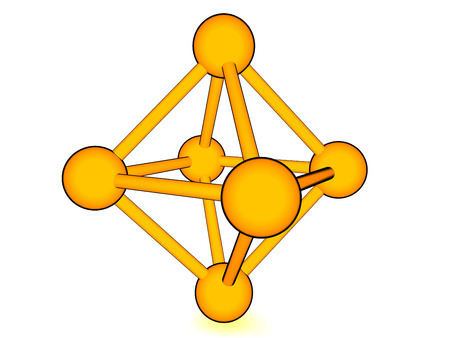 cartoon model of molecular lattice isolated on whiteの写真素材