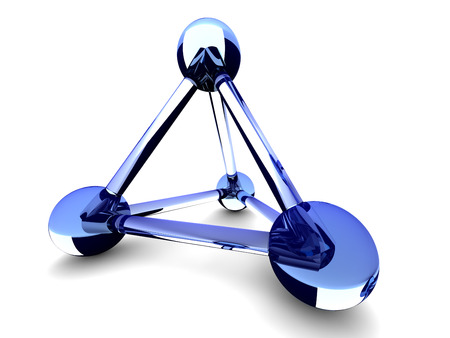 isolated glass model of molecular latticeの写真素材