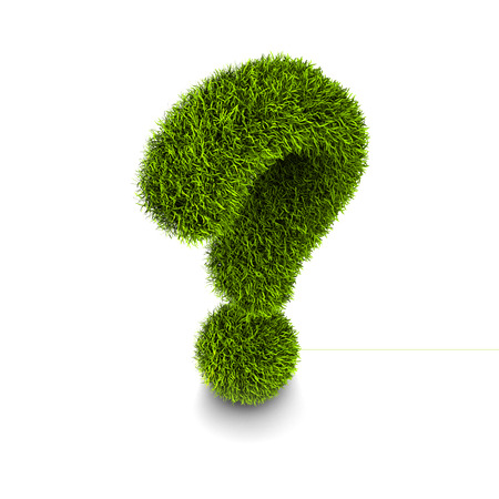 Concept of grassed question symbolの写真素材