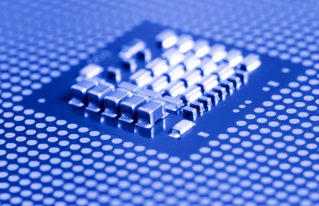 macro of cpu processor with shallow DOF