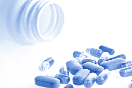 close-up medical pills and tablets backgroundの写真素材