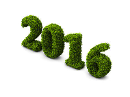 2016 new year grassed concept isolated on white background