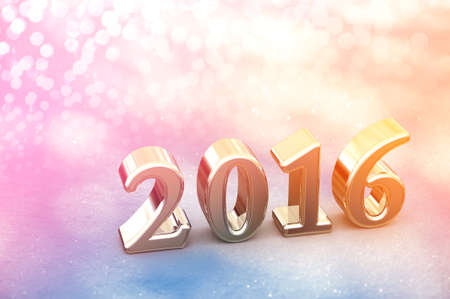 2016 New Year Christmas Text On The Snow Backgroundの写真素材