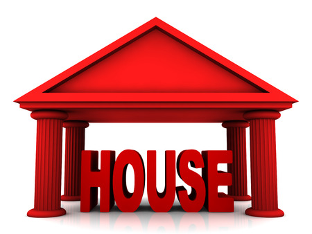 isolated on white 3d concept of houseの写真素材