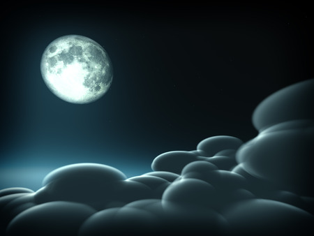 Magic moon in the night skyの写真素材