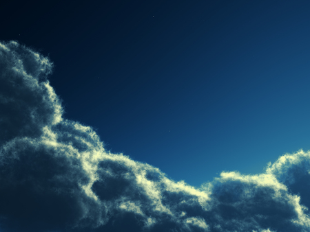 beautiful mysterious clouds in the night の写真素材