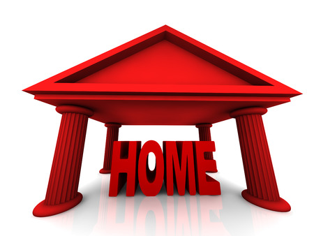 isolated on white 3d concept of home の写真素材