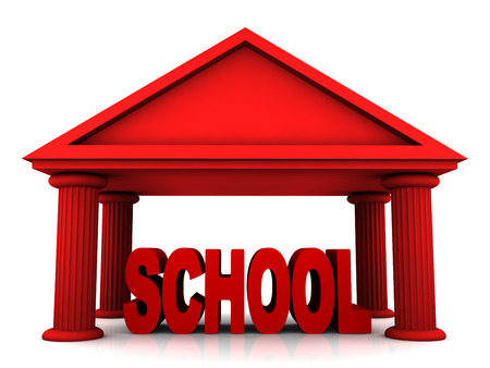 3d concept of school isolated on whiteの写真素材