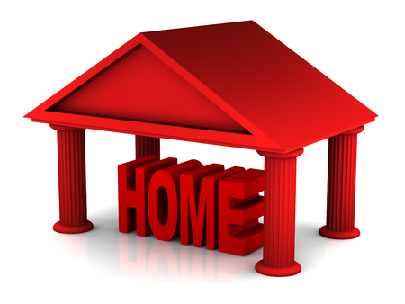 isolated on white 3d concept of home の写真素材