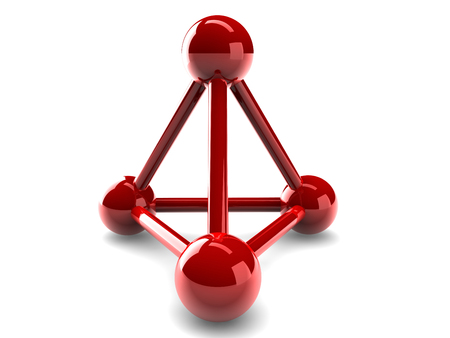 isolated glass model of molecular lattice の写真素材