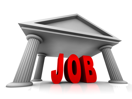 3d concept of job isolated on whiteの写真素材