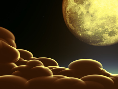 Magic moon in the night skyの写真素材