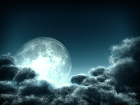 Magic moon in the night skyの写真素材