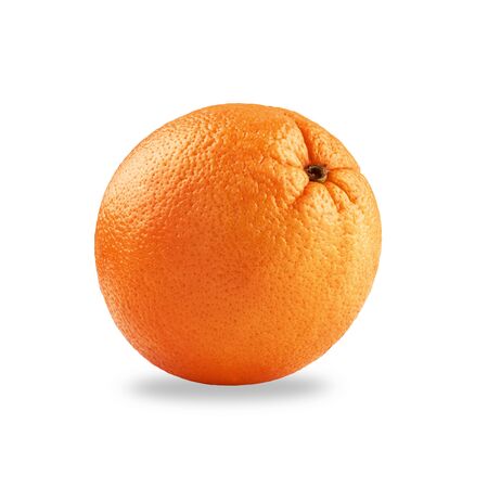 Photo of closeup isolated juicy fruit orange isolated on white background with shadowの写真素材