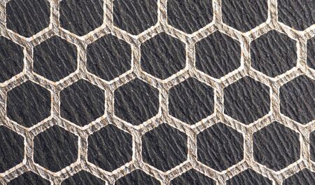 Super macro photo of non-stick frying pan surface closeup.の写真素材