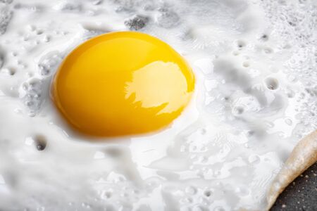 Photo background of close up fried eggの写真素材