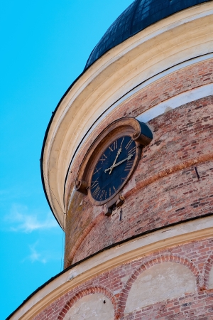 The clock on the old tower  Gripsholm  Swedenの写真素材