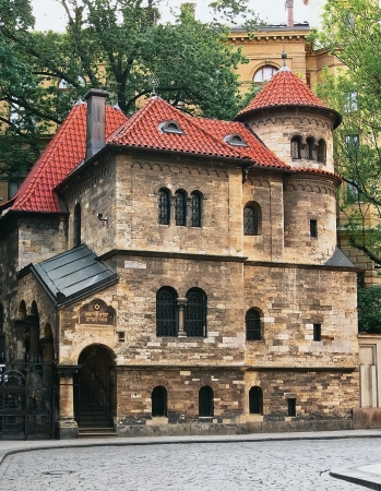 Old Jewish Synagogue in the Jewish Quarter of Pragueのeditorial素材