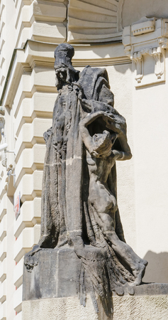 statue of Rabbi Loew on Marian Square in Prague - Old Town  Czech Republicの写真素材