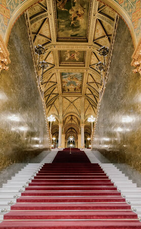 Grand staircase Parliament  Budapest  Hungaryのeditorial素材