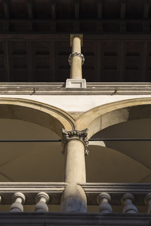 Columns in the courtyard of the Wawel castle. Krakow. Poland,のeditorial素材
